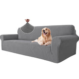 1 x RAW Customer Returns Ystyle 4-Seater Sofa Cover with Armrests, Stretch Anti-Scratch Sofa Cover for Cats and Dogs, Modern Universal Sofa Covers, Elastic Anti-Slip, Stain-Resistant Armchair Cover, Light Gray - RRP €39.66