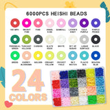 11 x Brand New Baseola clay beads for bracelets, 7200 pieces bead set 24 colors make your own bracelets, heishi beads - RRP €188.32