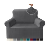 3 x Brand New Granbest Premium Fashion Jacquard Armchair Cover, High Stretch Skin-Friendly Chair Cover for Living Room, Non-Slip Chair Protector for Kids and Pets 1 Seater, Gray  - RRP €77.1