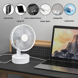 1 x RAW Customer Returns EMSECKO USB fan, automatic oscillation, four-stage wind speed, timer function, swivel function up, down, left and right desktop fan - RRP €20.1