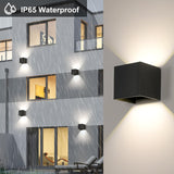 1 x RAW Customer Returns LED Wall Light Indoor Outdoor, 2 Pieces 6W Modern Black Outdoor Light IP65 Waterproof, Aluminum LED Wall Lamp Up and Down Adjustable Light Beam, 4500K Neutral White - RRP €20.4