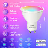 1 x RAW Customer Returns Smart Alexa Lamp GU10, WiFi Intelligent Light Bulbs Dimmable 5.5W Warm White-Cold White and RGB Multi-Color Bulb, Compatible with Alexa and Google Home, Control via APP, No Hub Required, 4 Pack - RRP €30.24