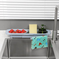 16 x Brand New SUNYEAP Kitchen Sink Organizer with Expandable Telescopic Holder and Sponge Tray Grey  - RRP €204.48