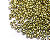 1 x RAW Customer Returns Pack of 6500 Glass Rocailles Beads 2 mm Metallic Color Set, 11 0, Pony Beads, Mini Round Beads, Seed Beads Matte Green  - RRP €7.56