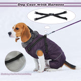 1 x RAW Customer Returns Hjumarayan Winter Dog Coat with Harness, Warm Dog Coat Waterproof with Abdominal Protection, Winter Dog Jacket Coat for Large Dogs Black XL  - RRP €30.55