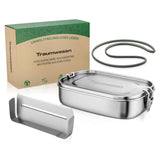 1 x RAW Customer Returns Traumwesen stainless steel lunch box 1400ml with sliding divider, ideal for children and adults - RRP €17.89