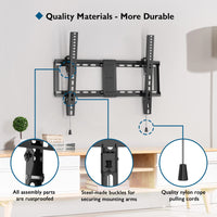 1 x RAW Customer Returns BONTEC TV Wall Mount, Tilting Bracket for 37-82 inch Flat Curved LED LCD OLED Plasma TVs, Max VESA 600 x 400 mm, 60 kg Capacity, Easy Installation - RRP €19.67