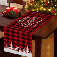 90 x Brand New Christmas table runner, tablecloth and runner for Christmas dinner in long black red buffalo plaid 180 x 34cm, table runner for Christmas table for Christmas table decorations - RRP €692.1