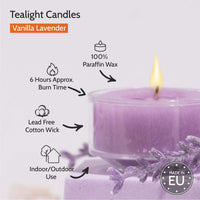 1 x RAW Customer Returns Hyoola Scented Candles Tealights - Clear Containers - Vanilla Lavender Tealights Scent - 6 Hours Burn Time - 15 Pieces - Scented Tealight - Made in Europe - RRP €14.32