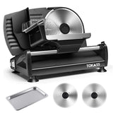 1 x RAW Customer Returns 200 Watt Electric Stainless Steel Slicer, for Home Use with 2 Pieces 7.5 Stainless Steel Blades, Electric Sausage Cutter, High Thickness for Meat, Cheese, Bread - RRP €129.99