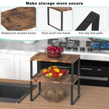 1 x RAW Customer Returns CADUKE JS Nova JUNS Set of 4 Stackable Kitchen Countertop Shelves for Wooden Kitchen Cabinet Organizer Expandable Shelves Bathroom Countertop Brown Countertop Organizer - RRP €29.99