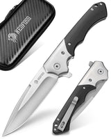 1 x RAW Customer Returns NedFoss SWAN folding knife, 9.3cm d2 steel survival knife with G10 handle, one-hand knife, sharp pocket knife with belt clip, hunting knife, outdoor knife for everyday use, as a collection gift - RRP €39.98