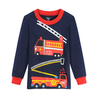 1 x Brand New EULLA Children s Boys Pajamas Long Sleeve Cotton Winter Pajama Set Tractor Two-Piece Sleepwear 2 Years Old Size 92 E-Grey Tractor DE 92 - RRP €27.6