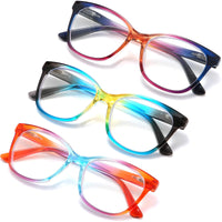 1 x RAW Customer Returns AJYADO Reading Glasses for Women Men Blue Light Blocking, 3 Pack Magnifying Reader Glass Anti UV Glasses Lightweight Brown Blue Red, 3.5, x  - RRP €60.0