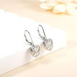 1 x RAW Customer Returns Milacolato Earrings for Women Heart S925 Sterling Silver Hollow Shape Leverback Hoop Earrings for Women Girls Dangle Earrings - RRP €17.84