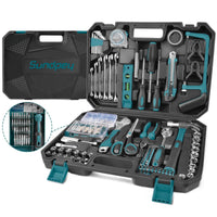 1 x RAW Customer Returns Sundpey tool case 257 pcs - tool case filled with ratchet socket wrench set universal tool set tool box blue - RRP €60.49