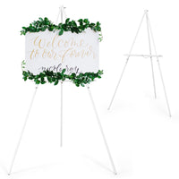 1 x RAW Customer Returns VISWIN 160cm H Wooden Easel with Tripod for Wedding Poster, Poster, Artist Easel with Tray for Painting, Canvas, Folding Easel - White - RRP €36.29