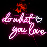 1 x RAW Customer Returns Do What You Love Neon Light Lettering, Pink Neon Sign for Wall Decor, USB Powered Neon Led Sign for Bedroom, Home Decor, Office - RRP €40.32