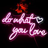 1 x RAW Customer Returns Do What You Love Neon Light Lettering, Pink Neon Sign for Wall Decor, USB Powered Neon Led Sign for Bedroom, Home Decor, Office - RRP €40.2