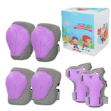 1 x RAW Customer Returns LANOVAGEAR Protections Set for Children 2-8 Years Adjustable Knee Pads, Elbow Pads and Wrist Guards for Bicycles, Skateboards, Scooters, Skating, Rock Climbing Purple, S  - RRP €18.99