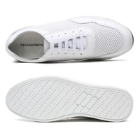 1 x RAW Customer Returns CHAMARIPA Elevator Shoes Men s Breathable Mesh Leather Sneakers Height Increase -6 cm Taller - H71C26K175D 42 EU, White  - RRP €171.95