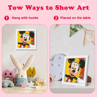 6 x Brand New NAIMOER Mickey Diamond Painting Kits with Frame, Framed Mouse Diamond Painting for Kids Adults, 5D Cartoon Diamond Painting Adults Mosaic DIY Craft for Home Decor 8x8inch - RRP €122.4