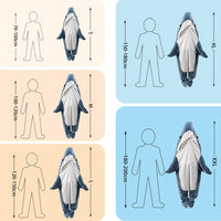 1 x RAW Customer Returns ZOSONET Shark Blanket - made of super soft, cozy flannel with hood, shark overall, shark blanket hoodie, shark sleeping bag, wearable blanket for adults and children XL - RRP €34.4