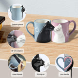 1 x RAW Customer Returns Kiss Cat Coffee Mug Set, Fun and Unique Ceramic Tea Cup Set for Bride and Groom, Matching Gift for Birthday, Anniversary, Wedding, Girlfriend Wife - RRP €23.59