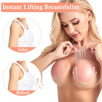 16 x Brand New Brightdeal Silicone Adhesive Bra Push Up - Strapless Invisible Self-Adhesive Nipple Cover, Large Breasts Lift Bra Nipple Pads Reusable Diameter 4.7 Inch  - RRP €161.12