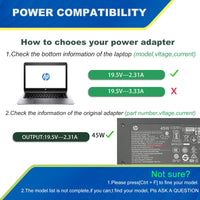 1 x RAW Customer Returns Laptop power supply charging cable charger 19.5V 2.31A 45W for HP Stream 11 13 14 HP 15 Notebook PC Series Pavilion HP 740015-003 741727-001 TPN-C125 HSTNN-LA40 740015-004 721092-001 AC laptop charger - RRP €19.99