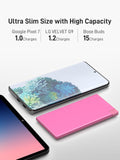 1 x RAW Customer Returns Auskang Powerbank USB C with cable 0.68cm Ultra Slim Portable Charger Ultra-thin and light External battery, Compatible with iPhone 15, Samsuang, Xiaomi etc.- Pink - RRP €21.99