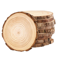 1 x RAW Customer Returns Philorn 10pcs wooden discs 13-14cm diameter, tree discs for crafts, wooden disc coasters for crafts, rustic wooden panels natural with bark for DIY, decoration, wedding, Christmas - RRP €16.99