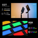 1 x RAW Customer Returns Godox M1 RGB LED Video Light, Full Color On-Camera Video Lights with Music Mode, Pocket Size Rechargeable Light with Lithium Battery, RGB Mode, CCT Mode and 15 Lighting Effects-Gray - RRP €122.2