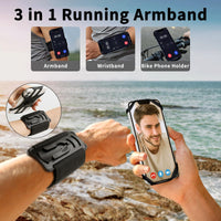 1 x RAW Customer Returns HLOMOM mobile phone bag jogging, mobile phone holder 3 in 1 sports armband mobile phone bicycle mobile phone holder 360 rotating removable compatible with iPhone 15 14 13 12 11 Pro Max Pro X XR XS - RRP €17.59