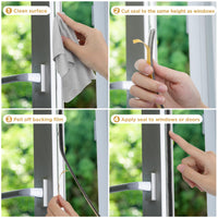 7 x Brand New KAKICLAY 100cm Weather Stripping for Sliding Windows and Doors, Frame Side, Self Adhesive Sealing Insulation, Draught Excluder, Soundproofing Brush Seal 0.9cm wide x 0.5cm thick  - RRP €168.0