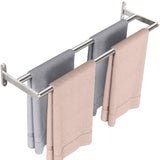 1 x RAW Customer Returns YUMORE Double Towel Rack 60CM 24IN Stainless Steel Bathroom Towel Rack 2 Arm Towel Holder Wall Towel Organizer for Bathroom Kitchen Toilet, Brushed - RRP €29.99