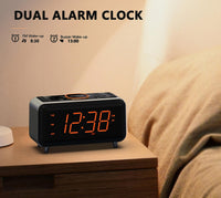 1 x RAW Customer Returns Radio alarm clock with app control, Bluetooth, FM radio, dual alarm of 4 alarm modes, easy snooze, dimmer, orange night light, 12 24 Hr via USB charging port iTOMA CKS208 - RRP €29.74