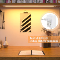 1 x RAW Customer Returns WOBANE LED Under Cabinet Light, Kitchen LED Bar with Non-Contact Sensor Dimmable, 60cm LED Under Cabinet Lamp with 12V Socket for Under Shelf, Shelves, Warm White 2700K - RRP €31.46