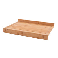 1 x RAW Customer Returns Work surface cutting board made of bamboo wood, kitchen accessories for cutting bread, meat, fruit and vegetables, brown and white, XL large, 60x40x7 cm - RRP €70.5