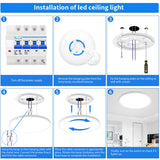 1 x RAW Customer Returns MOONSEA 36W LED Ceiling Light Flat Dimmable with Remote Control, Ultra Thin Ceiling Lamp Round, 3000-6500K 40cm, White Ceiling Light Flat for Living Room Bedroom Children s Room Bathroom - RRP €51.38