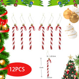 79 x Brand New iKesoce 12 Pcs Christmas Tree Candy Canes Red and White Candy Cane Pendant Crutch Ornament Hanging Christmas Party Ornaments - RRP €1033.32