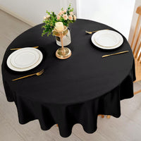 1 x RAW Customer Returns DWCN Black tablecloth, round 180 cm, stain protection, washable table linen, waterproof table cloth for dining room, garden, party, wedding or household - RRP €23.99