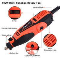 1 x RAW Customer Returns Rotary Tool, GOXAWEE 135W Multifunctional Tool Kit with 181 Accessories Flexible Shaft and Cover Guard 8000-35000 RPM, Rotary Multi-Tool - RRP €35.69