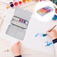 1 x RAW Customer Returns Artibetter Empty Watercolor Box 50PCS Empty Watercolor Boxes Case 14 Slot Storage Containers for Acrylic Watercolor Oil Color Metallic Watercolor - RRP €19.2