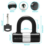 1 x RAW Customer Returns Belle Vous Black Heavy Duty U-Padlock Keyed Alike with 3 Keys - Anti-Theft Cut Protection, Hardened Steel, 15mm Thick Shackle - Padlock for Locker, Bicycle, Motorcycle Moped - RRP €13.61