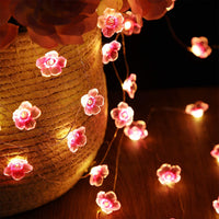 1 x RAW Customer Returns Cherry Blossom String Lights for Girls Bedroom Pink String Lights 40 LED USB Battery Operated Decorative Lights for Indoor Outdoor 4M - RRP €18.14