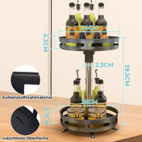 7 x Brand New Storystore 360 Rotating Spice Rack Organizer, 2 Tier Carbon Steel Turntable Organizer, Kitchen Organizer Rotating Turntable for Kitchen Refrigerator Pantry Cabinet Bathroom - RRP €77.63