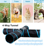 8 x Brand New Cat Tunnel, Rabbit Tunnel, 2 Way Cat Tunnel, Pet Toy, Collapsible Pet Cat Tunnel, Suitable for Indoor and Outdoor, Blue - RRP €163.2