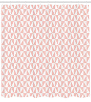 1 x RAW Customer Returns ABAKUHAUS Pale Pink Shower Curtain, Geometric Mosaic Grid, Durable Waterproof Material Digital Print, 175 x 200 cm, Blush White - RRP €24.99