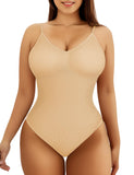 1 x RAW Customer Returns AURUZA Shapewear Women s Bodysuit, Body Shaper Women, Shaping Body Thong Sculpting Korsett Bauchweg, Tank Top Jumpsuit Figurformender Body Shaper with Verstelbare Tr ger, beige, XXL - RRP €24.0